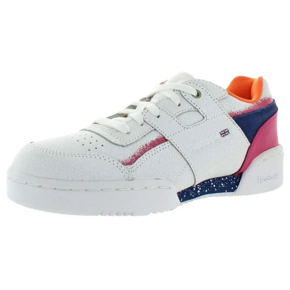 REEBOK KIDS WORKOUT PLUS MONTANA (BIG KID) WHITE/PURE ORANGE/ULTRAMA 5 BIG KID